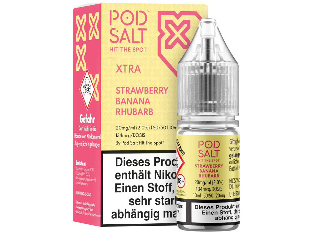 Pod Salt X Nikotinsalz Liquid Erdbeere Banane Rhabarber