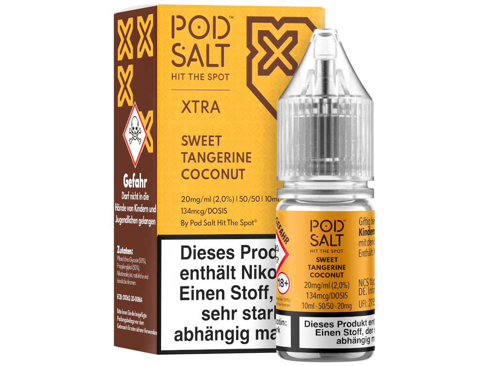 Pod Salt X Nikotinsalz Liquid Süße Mandarine Kokos