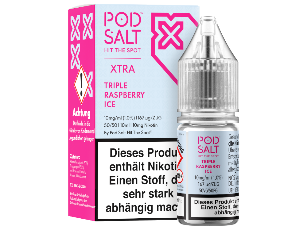 Pod Salt X Nikotinsalz Liquid Triple Raspberry Ice Genuss