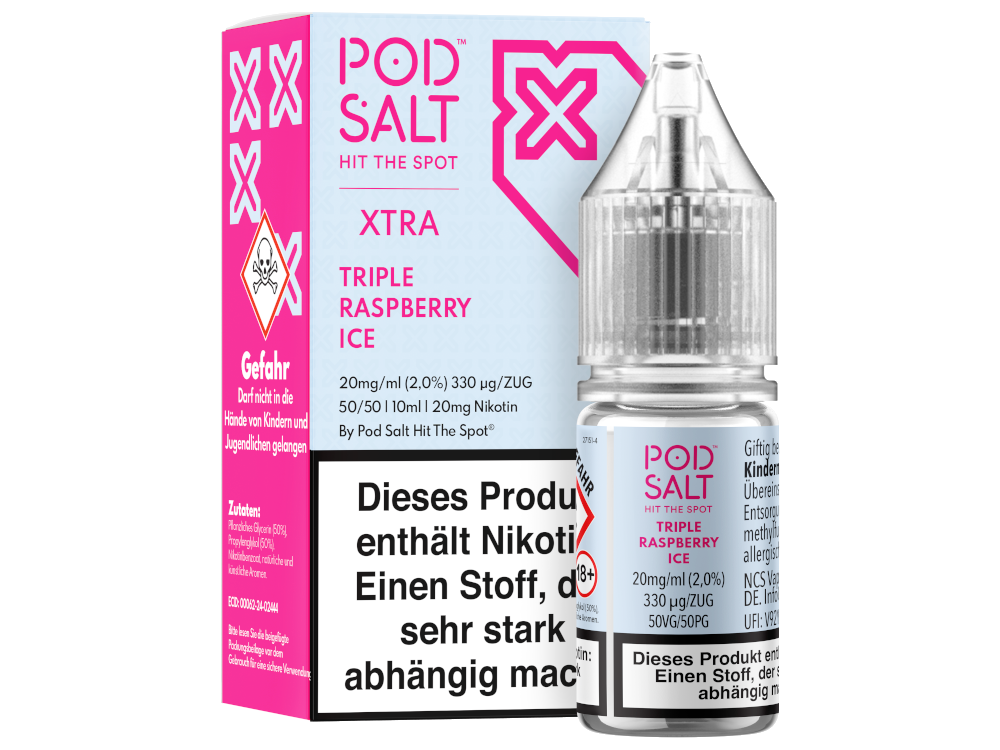 Pod Salt X Nikotinsalz Liquid Triple Raspberry Ice Genuss