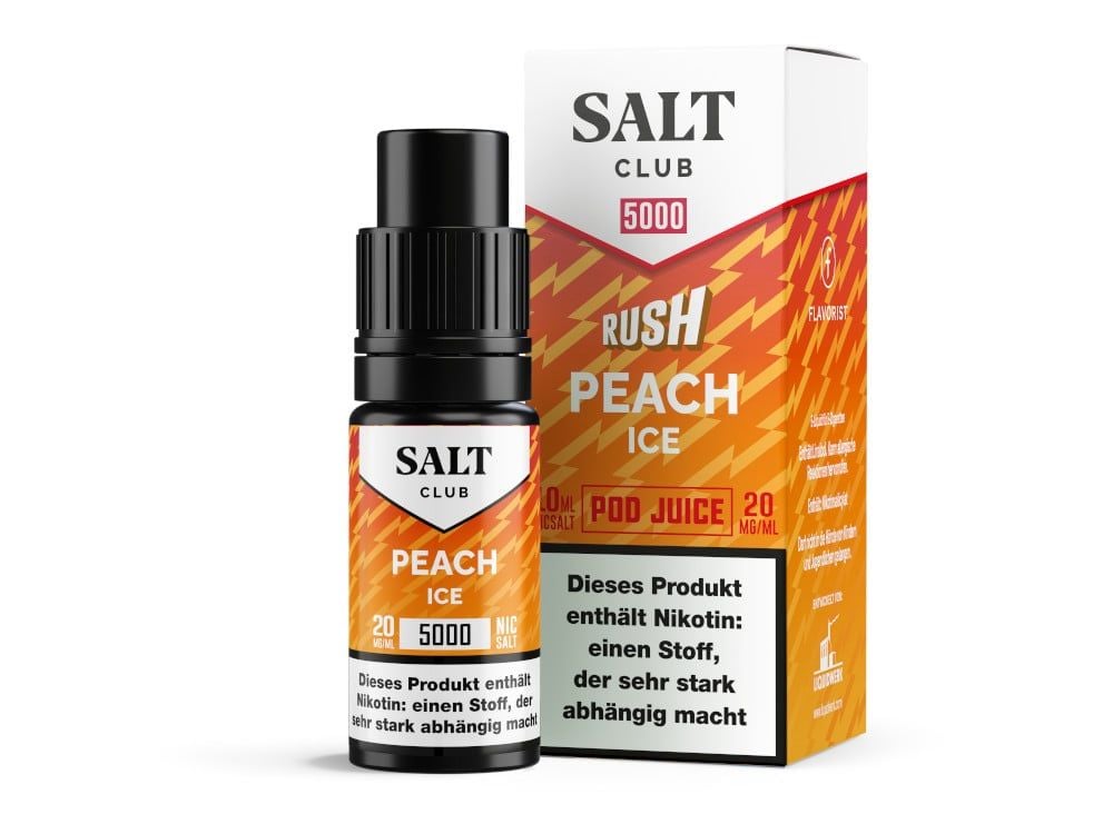 Salt Club Nikotinsalz Liquid 20 mg/ml Peach Ice Genuss