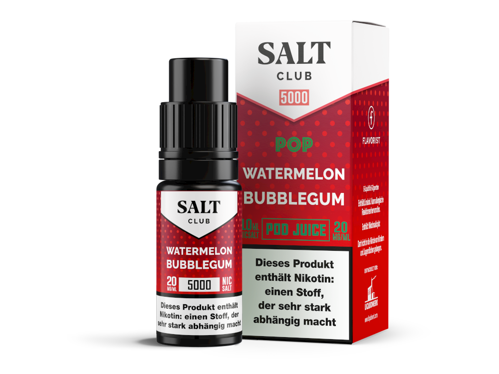 Salt Club Nikotinsalz Liquid 20 mg/ml Wassermelone Kaugummi