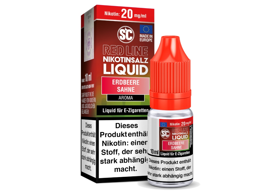 SC - Red Line Erdbeere Sahne Nikotinsalz Liquid Genuss