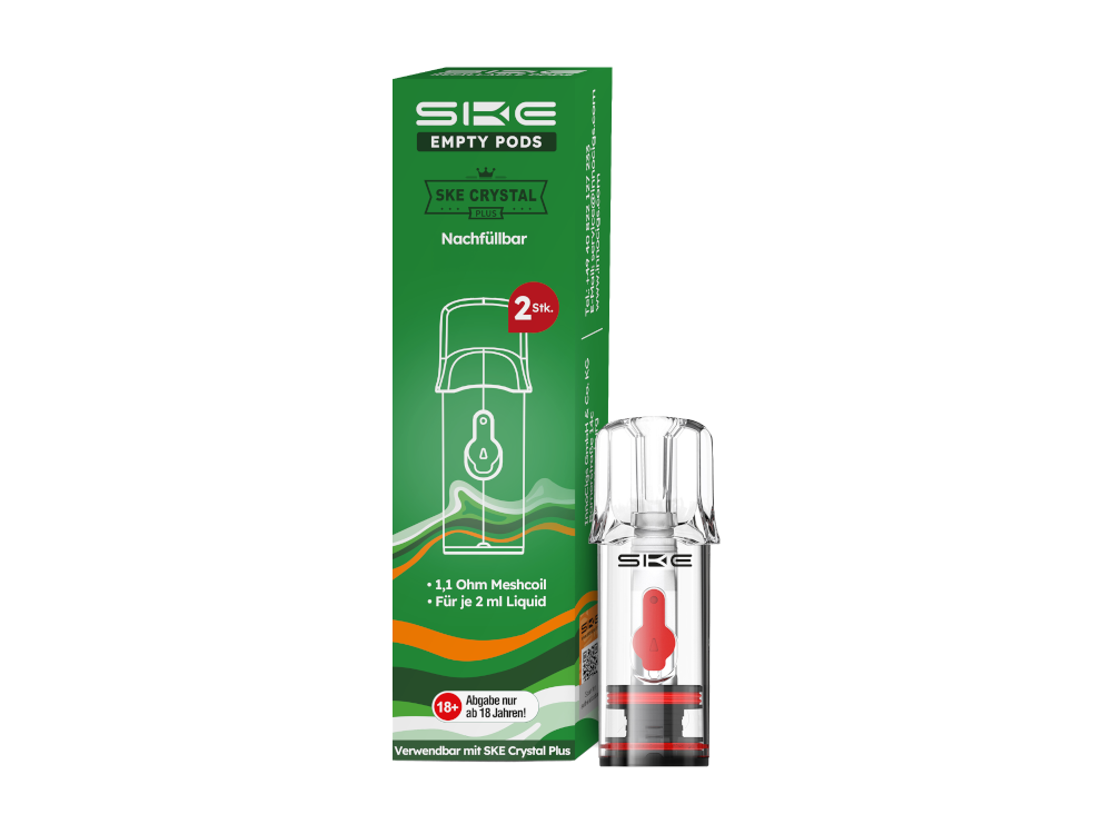 SKE - Crystal Plus Pod (2 Stück) Für Einfaches Dampfen