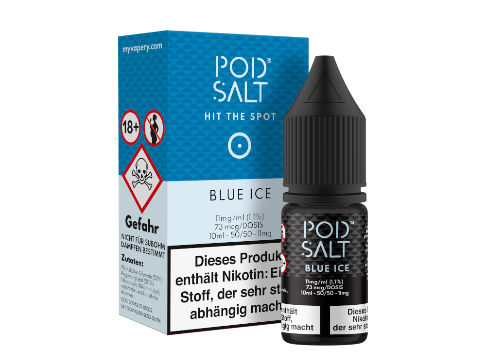 Pod Salt - Blue Ice - Nikotinsalz Liquid für Frischen Genuss