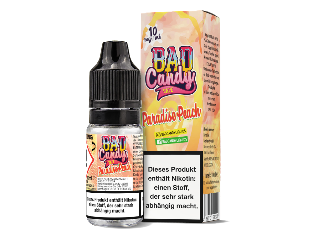 Bad Candy Liquids Paradise Peach Nikotinsalz Liquid 10ml