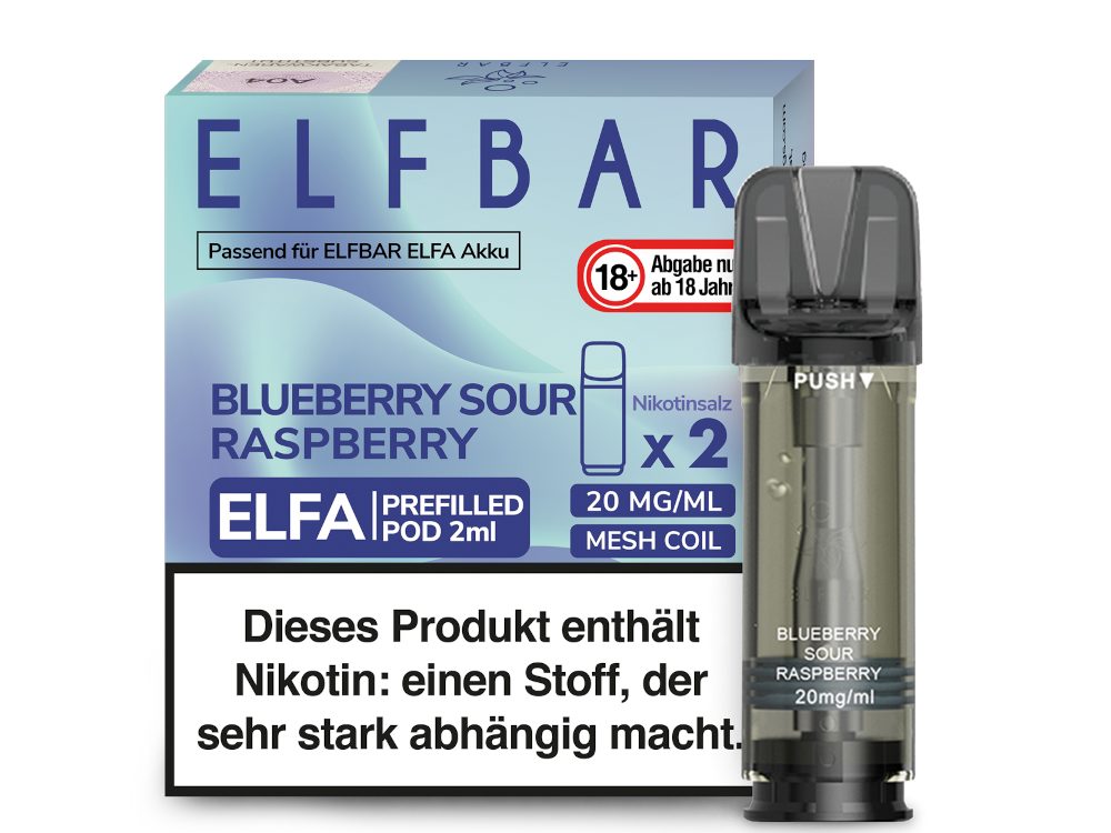 Elfbar Elfa Pod 20mg/ml (2 Stück) - Erfrischender Blue Razz Lemonade