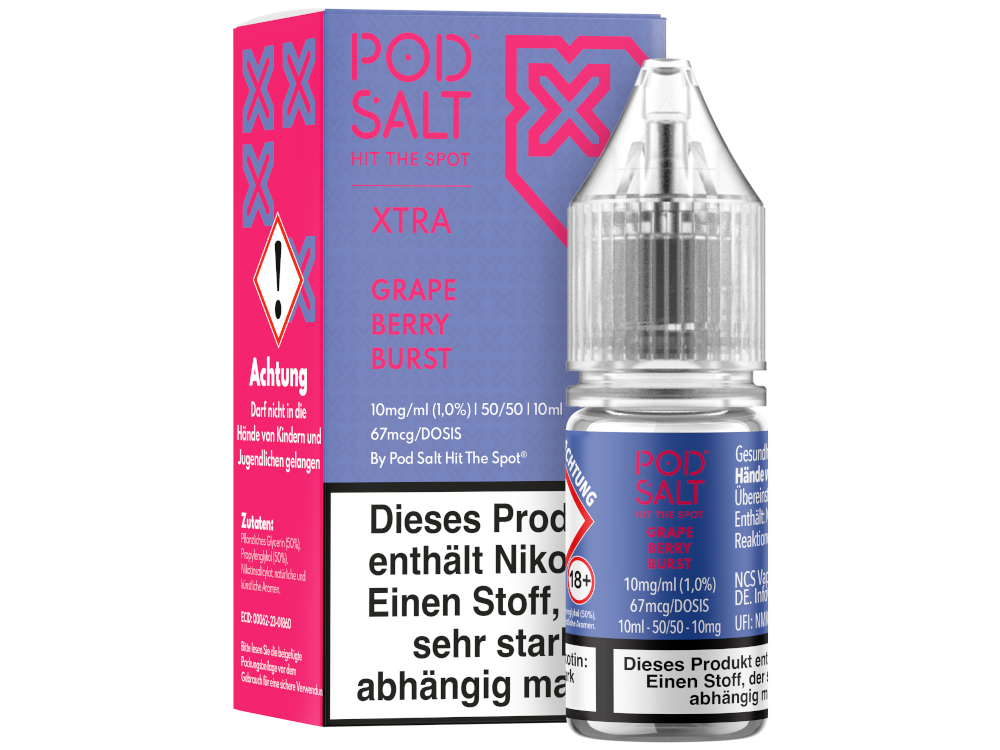 Pod Salt X Nikotinsalz Liquid Grape Berry Burst Geschmack