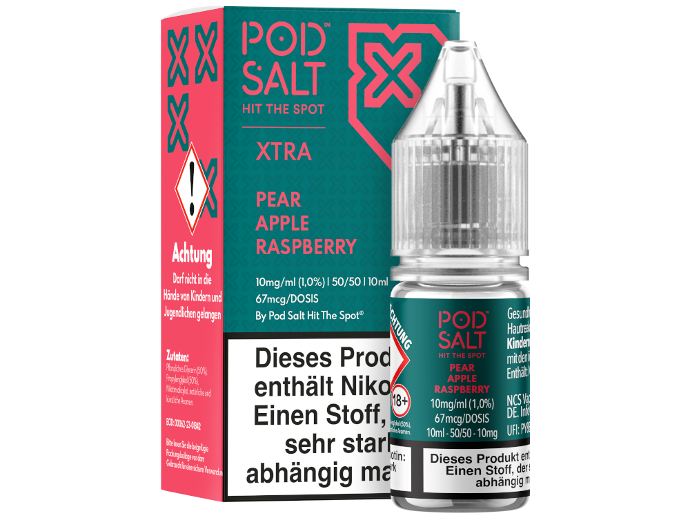 Pod Salt X Nikotinsalz Liquid mit Birne Apfel Himbeere