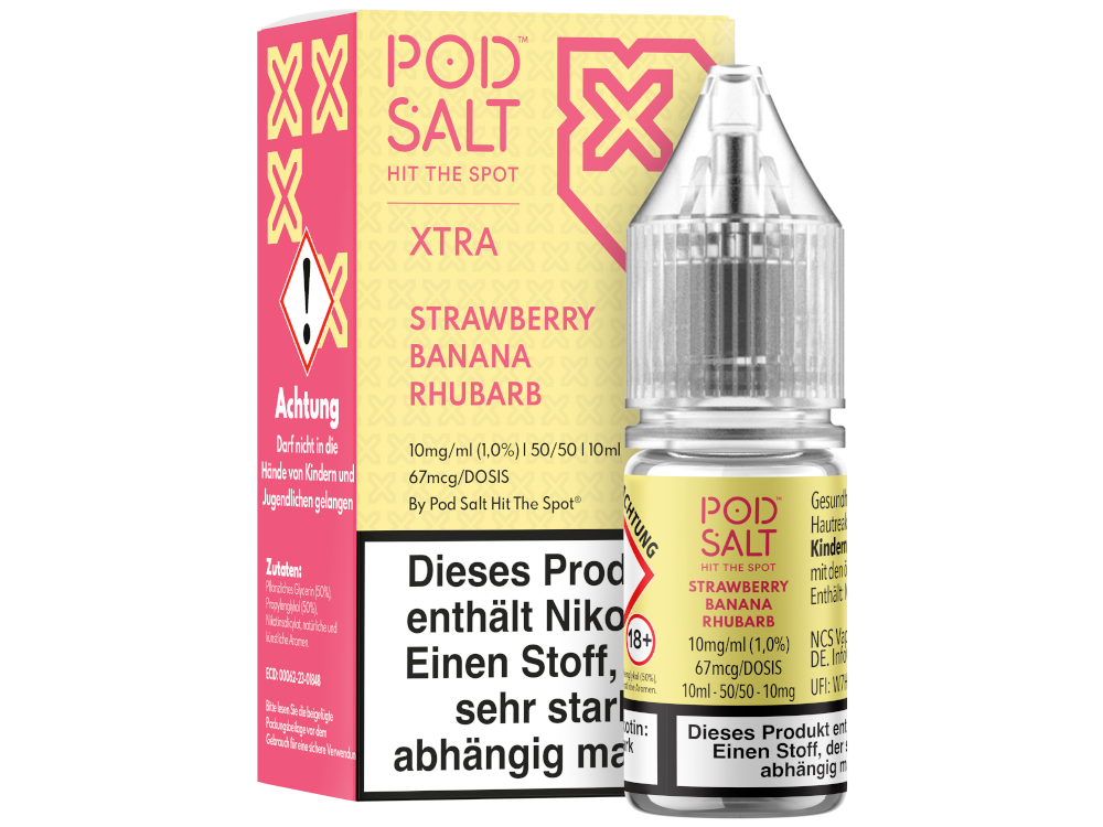 Pod Salt X Nikotinsalz Liquid Erdbeere Banane Rhabarber