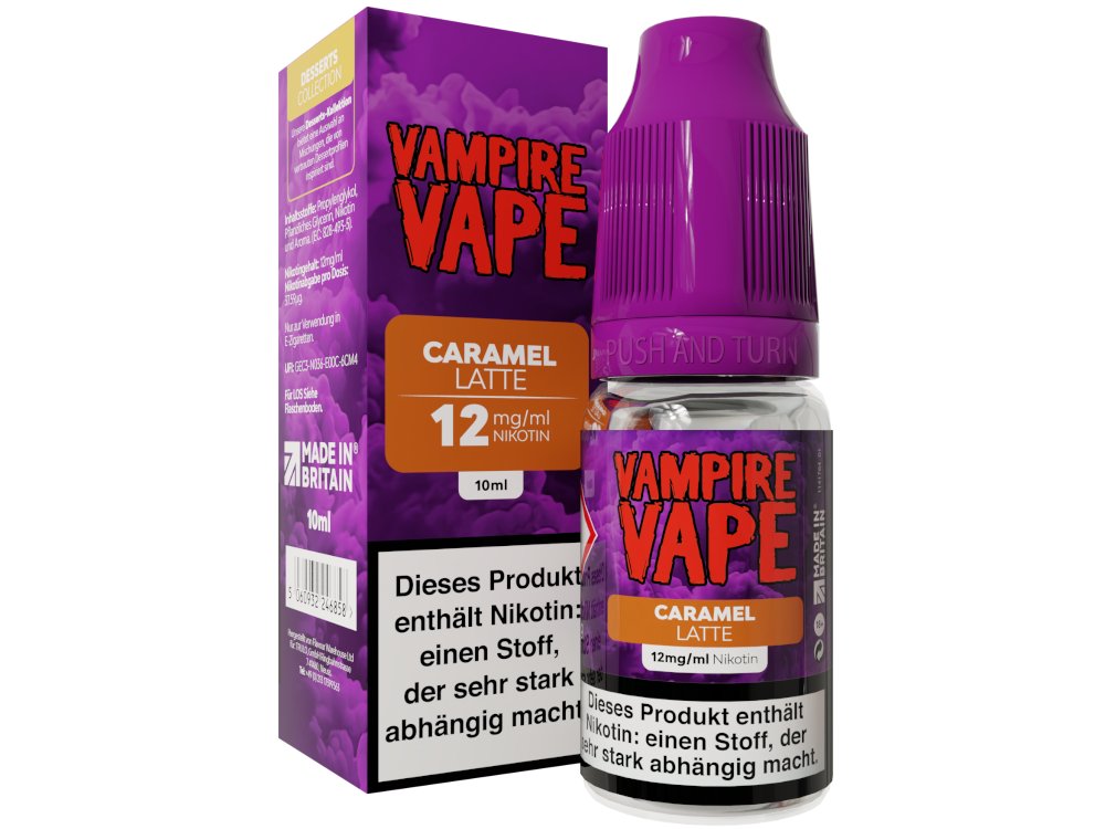 Vampire Vape Caramel Latte Liquid, Dessert Genuss, 10 ml